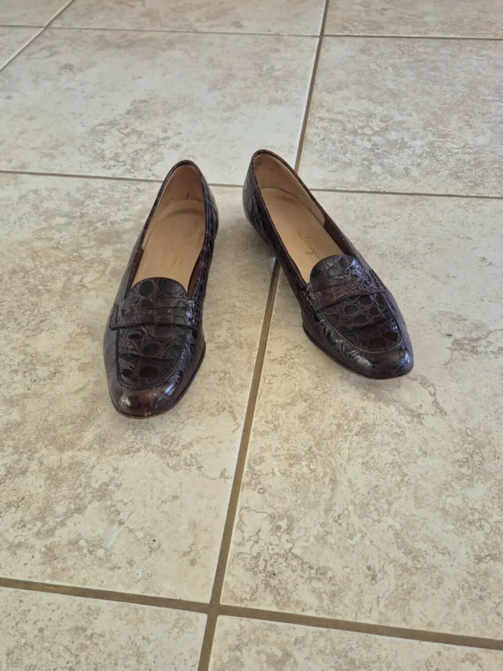 Salvatore Ferragamo Vintage Leather Loafers, Size 9.5 Narrow (AA/A4)